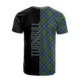 Turnbull Hunting Tartan T-Shirt Half of Me - Cross Style